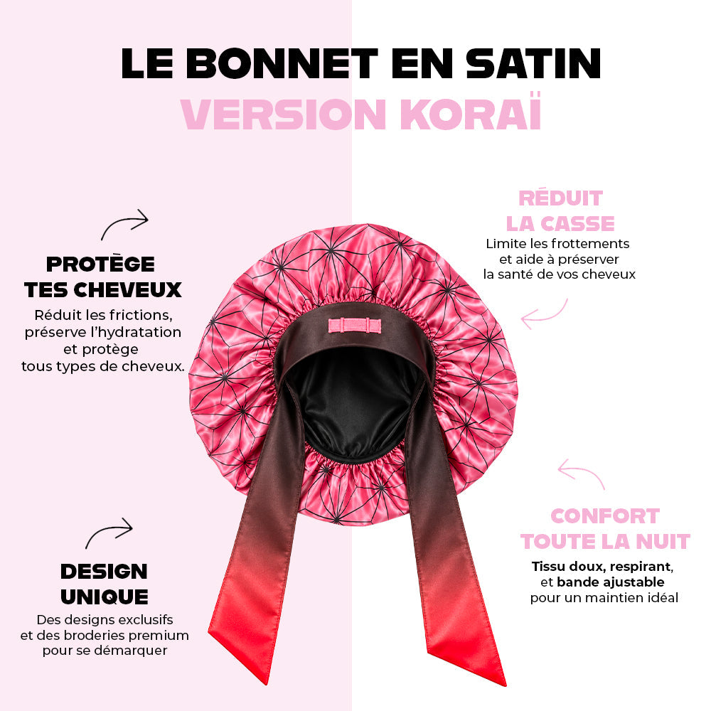 Nezu Pink - Bonnet en Satin KORAÏ